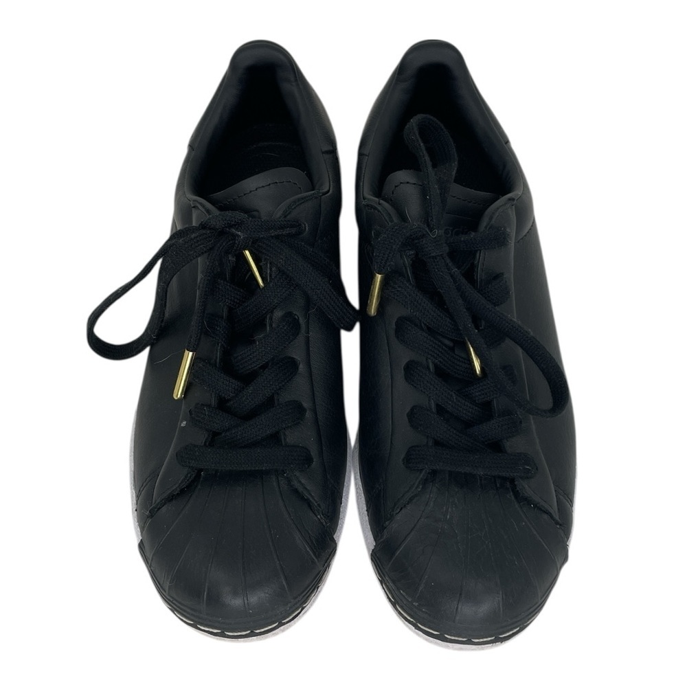 Adidas Superstar Shoes Black Women's Sneakers Lace Up Low Tops Size 5.5